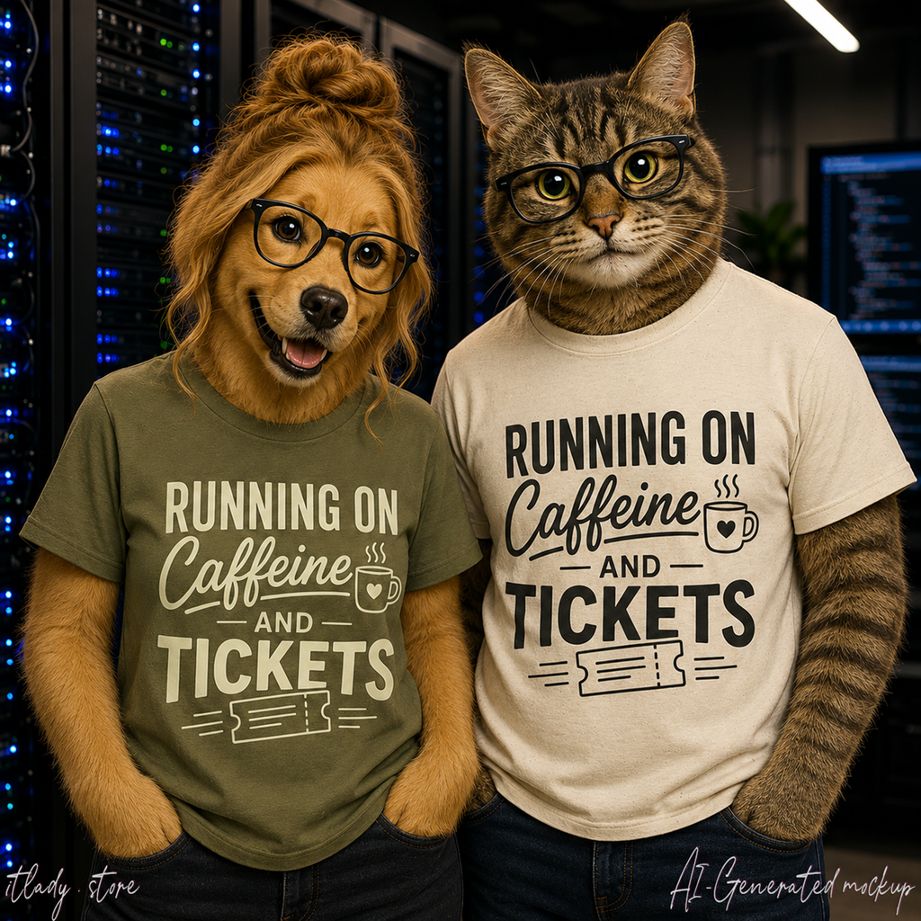 Running on Caffeine and Tickets Unisex Heavy Cotton T-Shirt