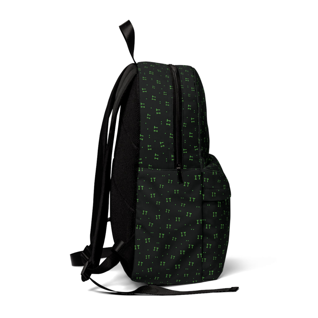 IT Neon Green Black Patterned Backpack