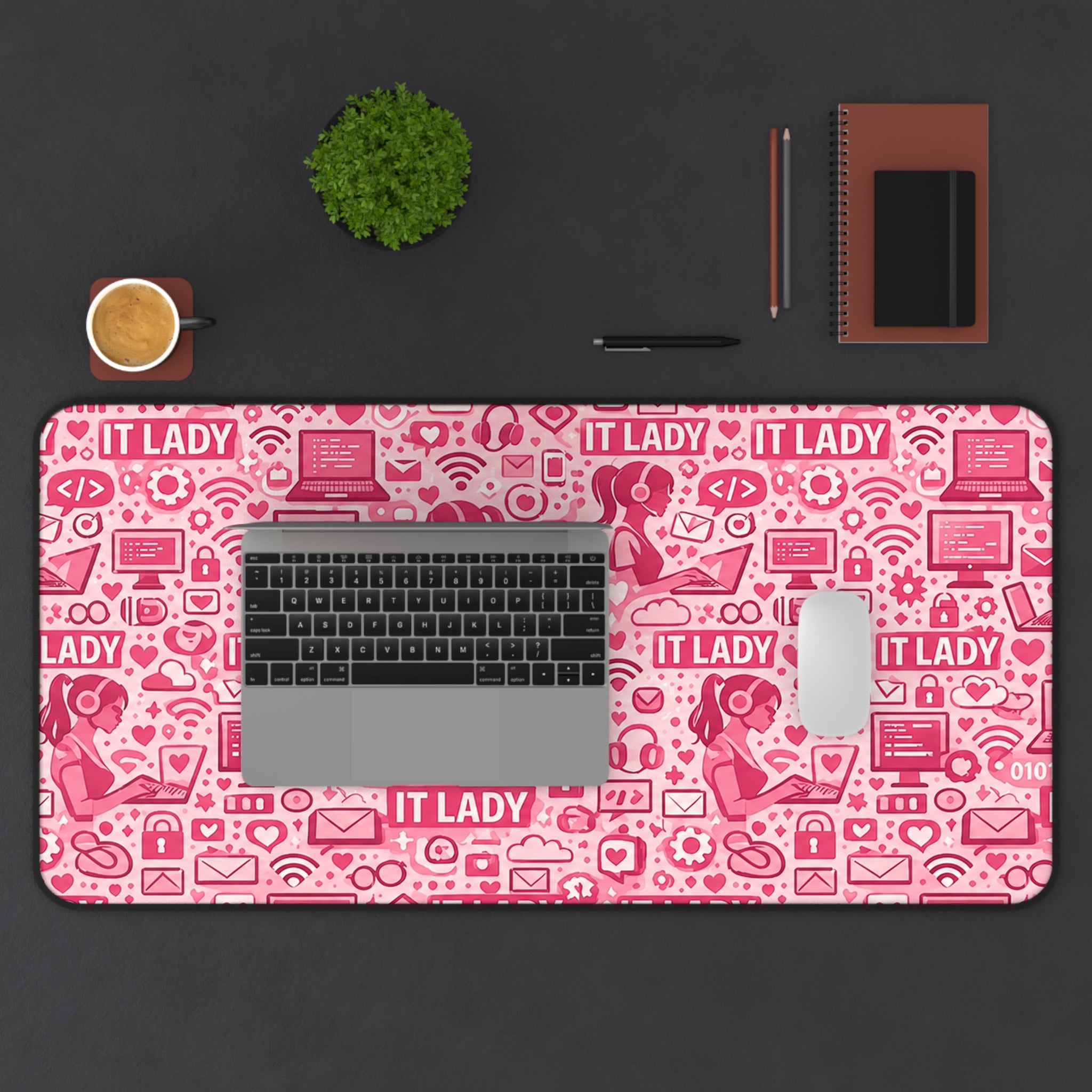 IT Lady Pink Pattern Desk Mat