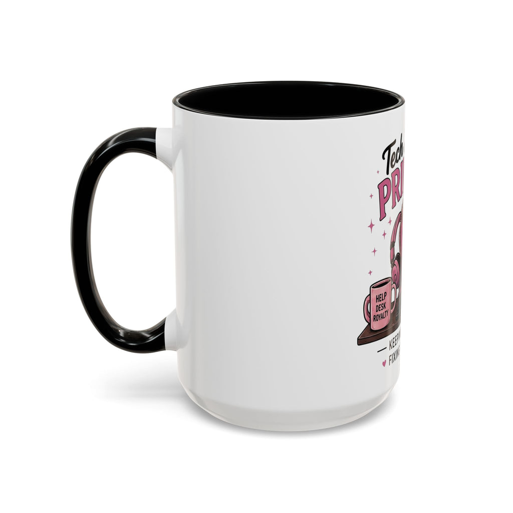 Coffee First Tickets Accent Mug - Funny Pink Heart Coffee Lover Gift (11/15oz)
