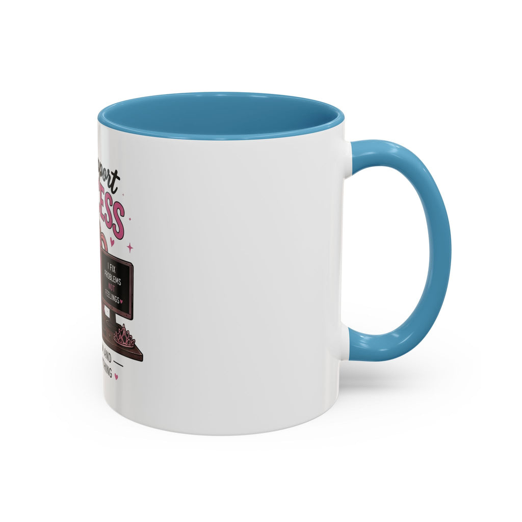 Coffee First Tickets Accent Mug - Funny Pink Heart Coffee Lover Gift (11/15oz)