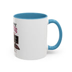 Coffee First Tickets Accent Mug - Funny Pink Heart Coffee Lover Gift (11/15oz)