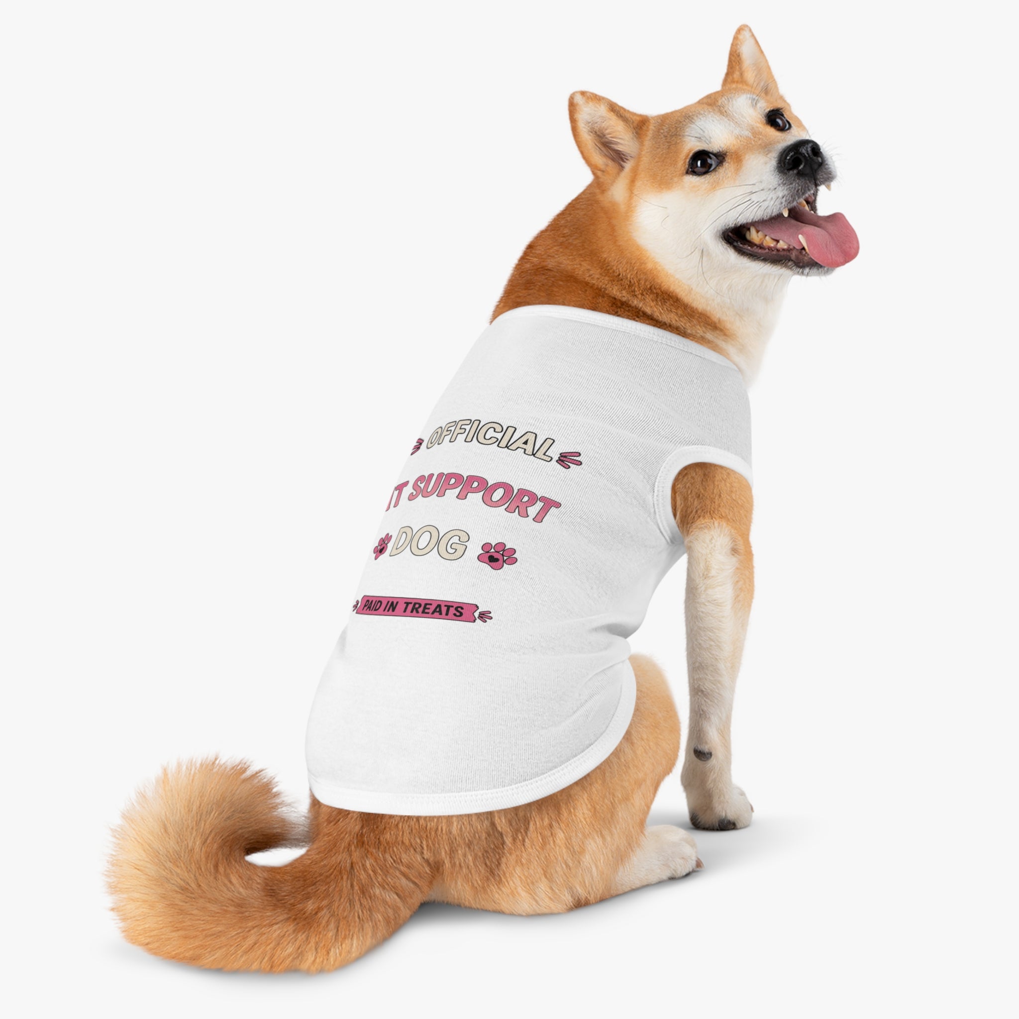 Official IT Support Dog: Paid in Treats Pet Tank Top - Cute Techie Dog Tee