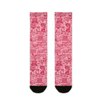 IT Lady Pink Patterned Crew Socks - Tech & Gamer Gift