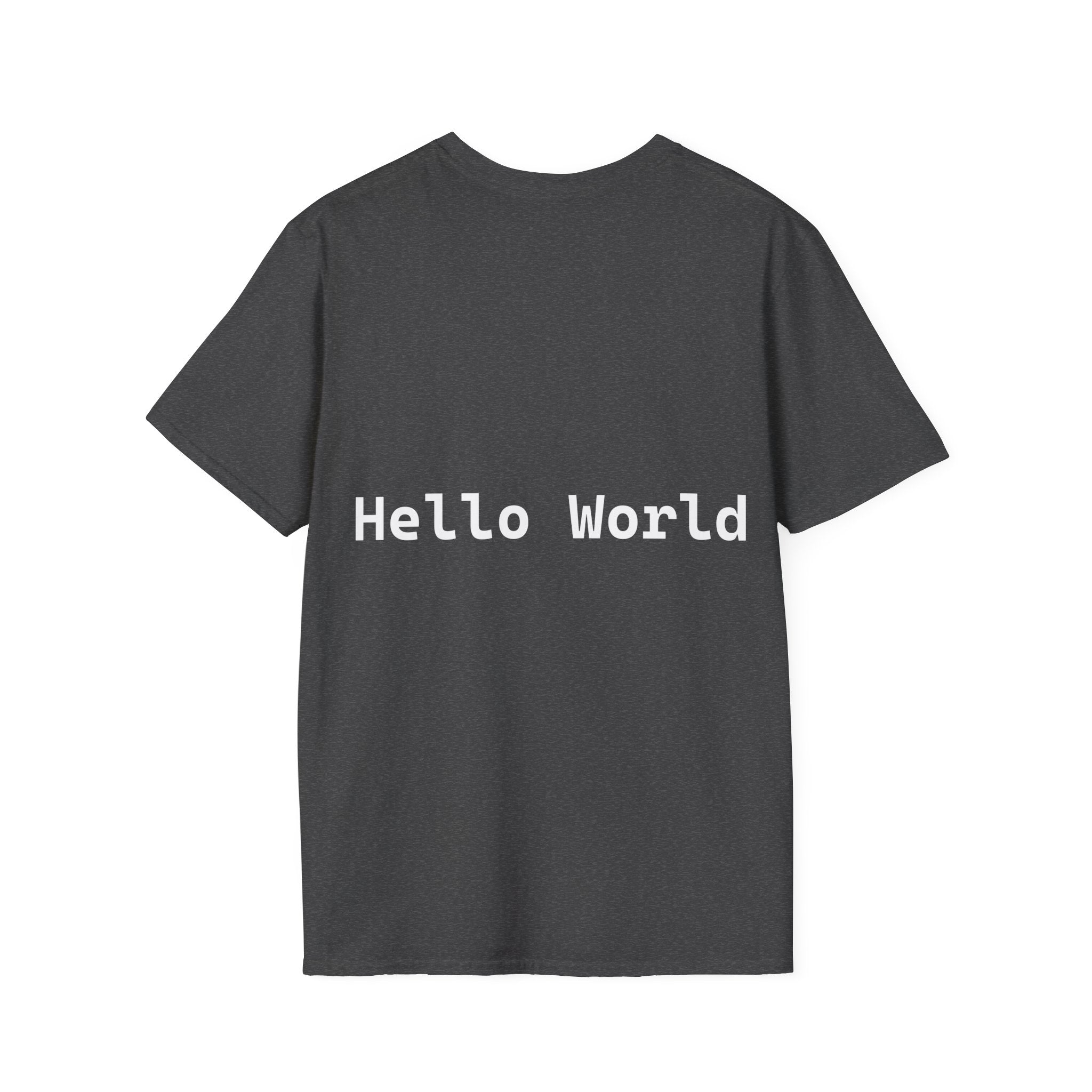 Front: print("Hello World") Back: Hello World Programmer Unisex Softstyle T-Shirt