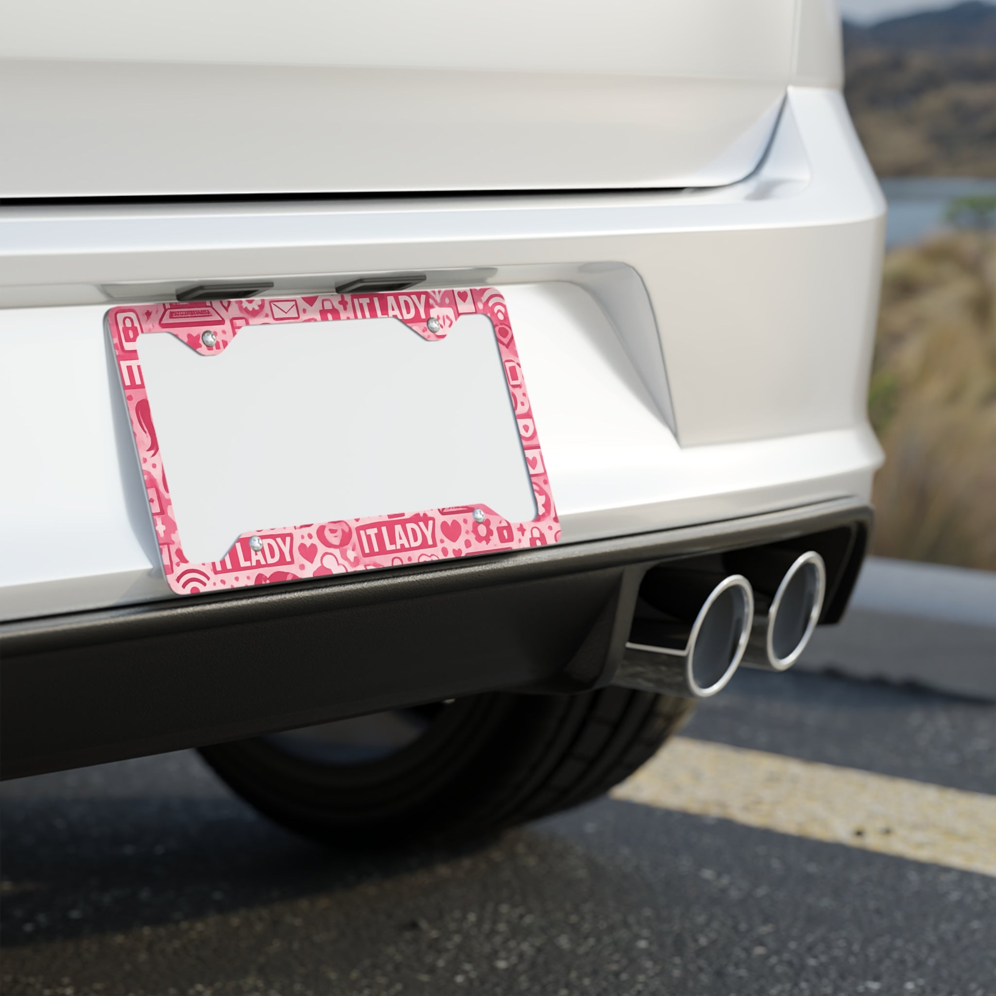 IT Lady Pink Metal License Plate Frame
