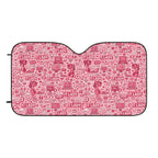Pink "IT Lady" Car Sun Shade - Cute Tech Pattern Windshield Protector