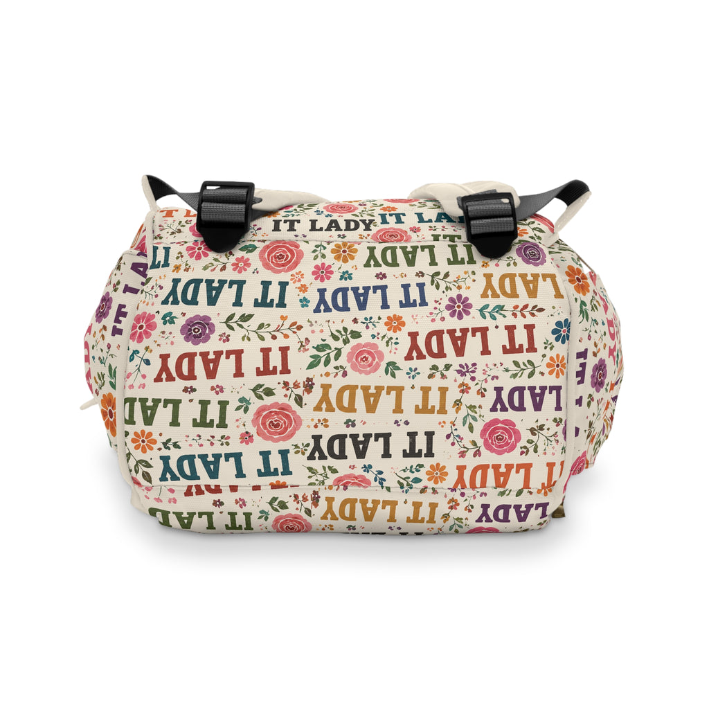 IT LADY Floral Pattern Multifunction Travel Backpack
