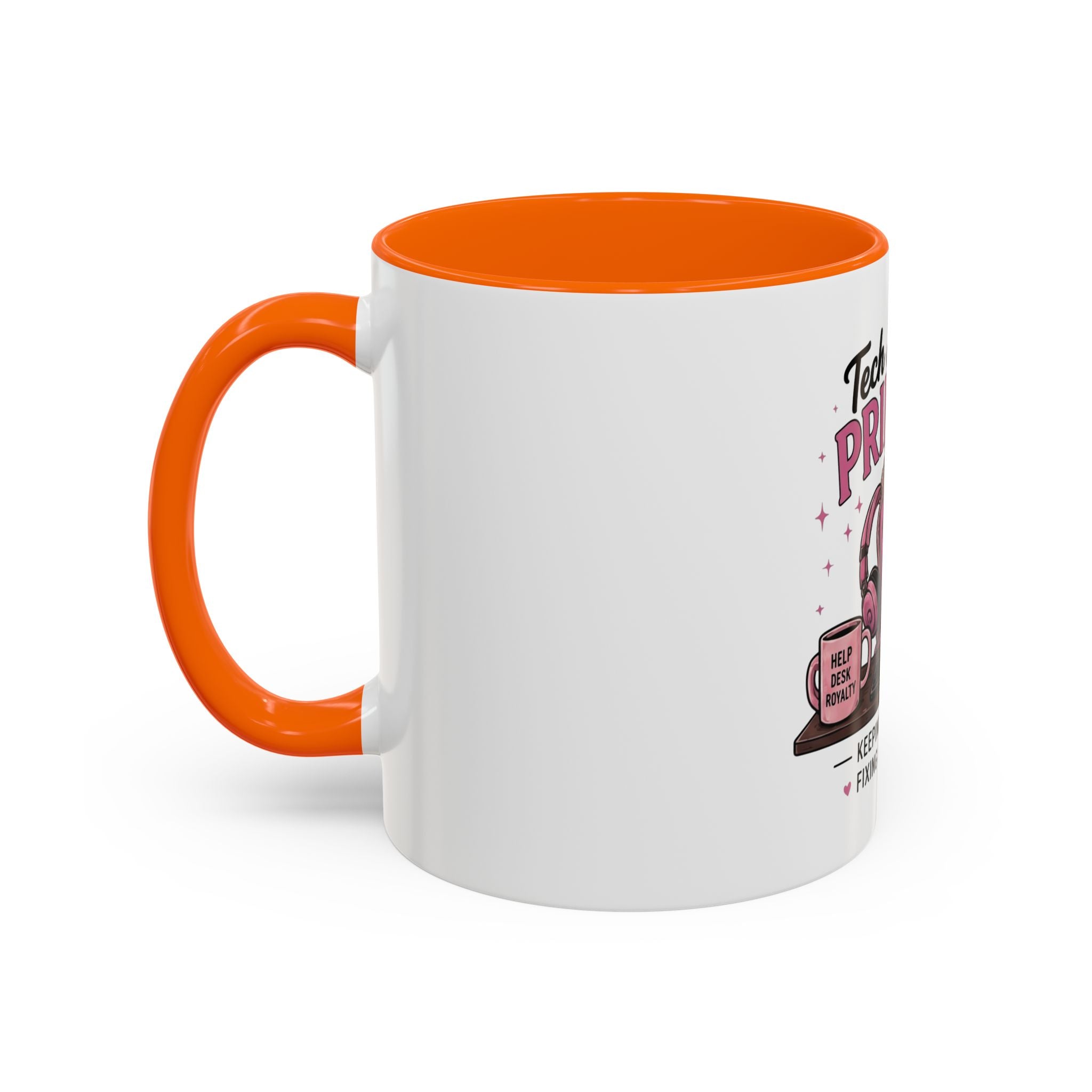 Coffee First Tickets Accent Mug - Funny Pink Heart Coffee Lover Gift (11/15oz)