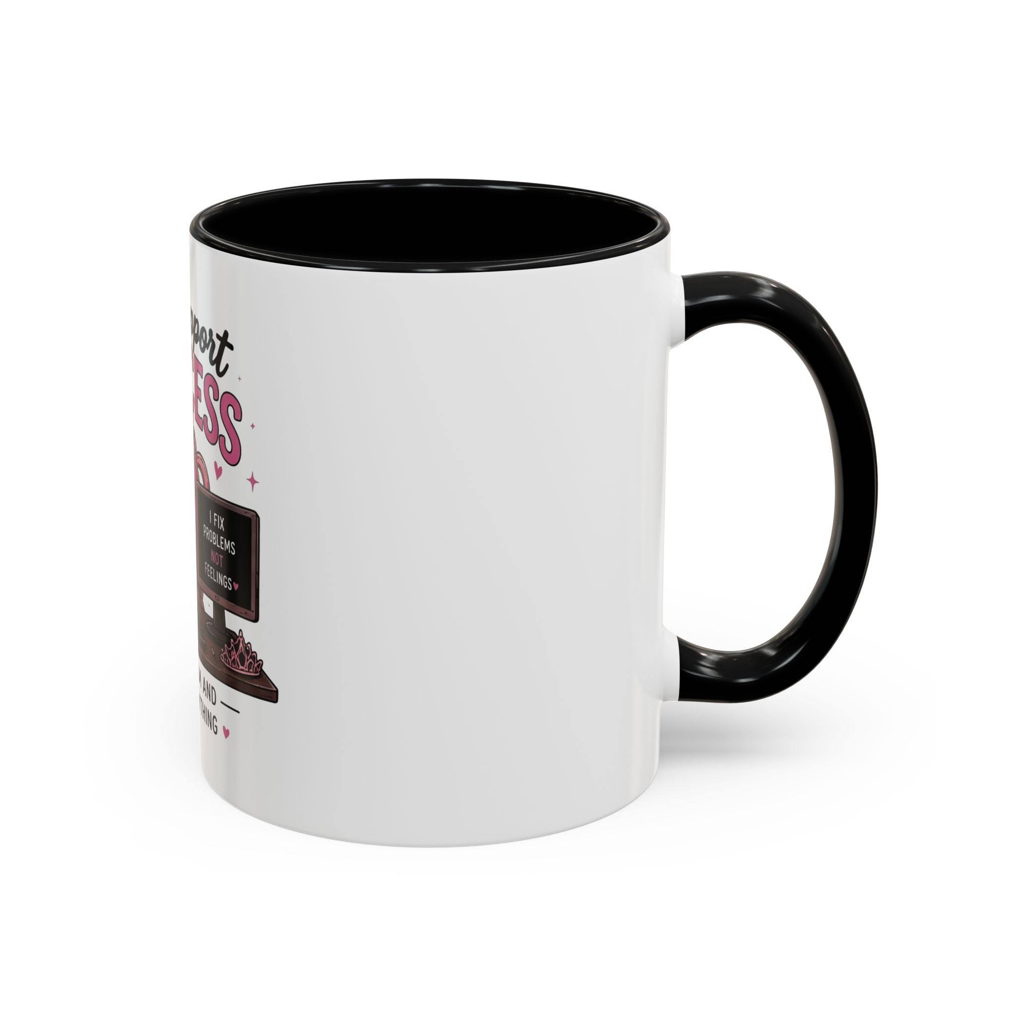 Coffee First Tickets Accent Mug - Funny Pink Heart Coffee Lover Gift (11/15oz)