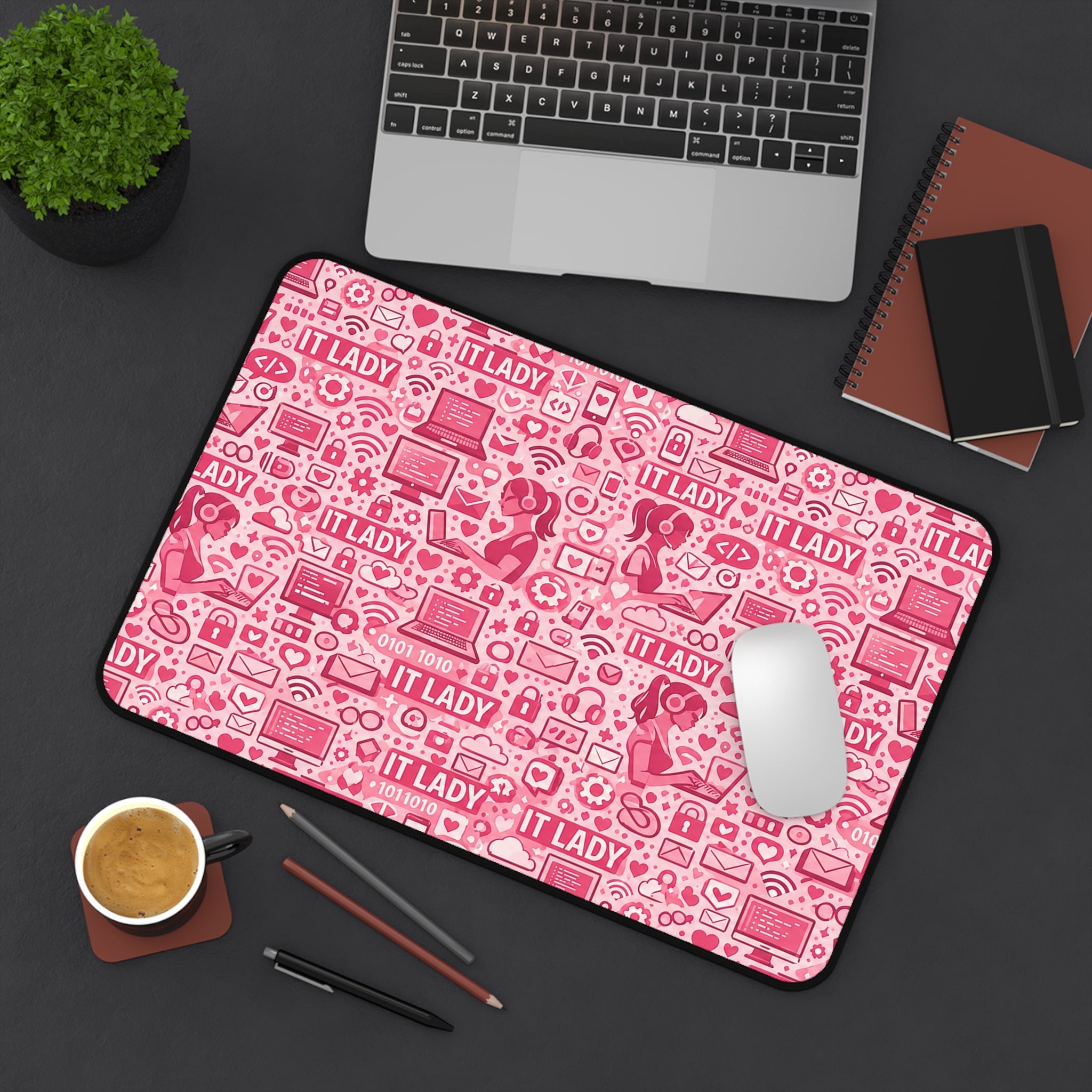 IT Lady Pink Pattern Desk Mat