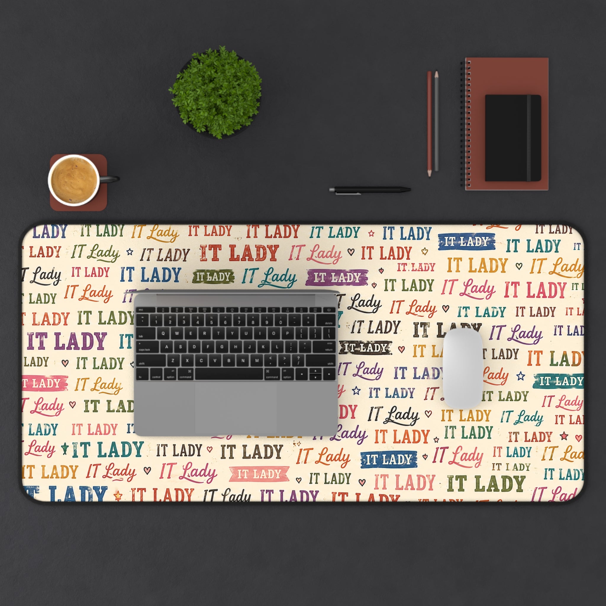 IT Lady Pattern Desk Mat- Colorful Mouse Pad