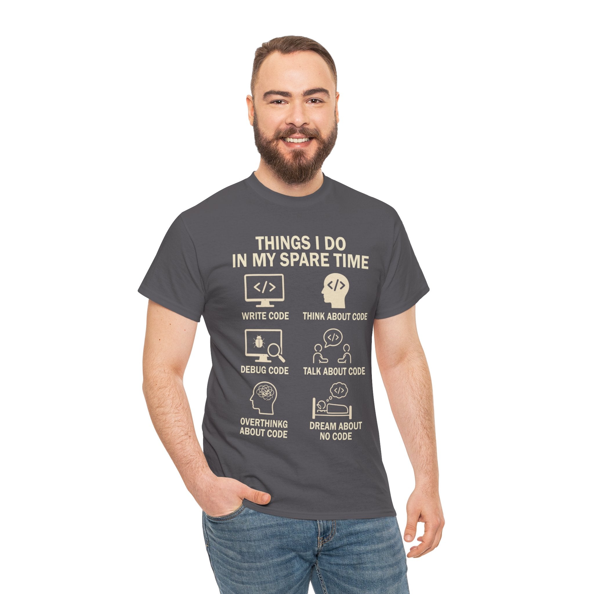 Things I Do in My Spare Time (Code) Unisex Heavy Cotton T-Shirt