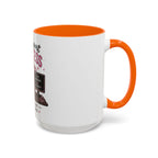 Coffee First Tickets Accent Mug - Funny Pink Heart Coffee Lover Gift (11/15oz)