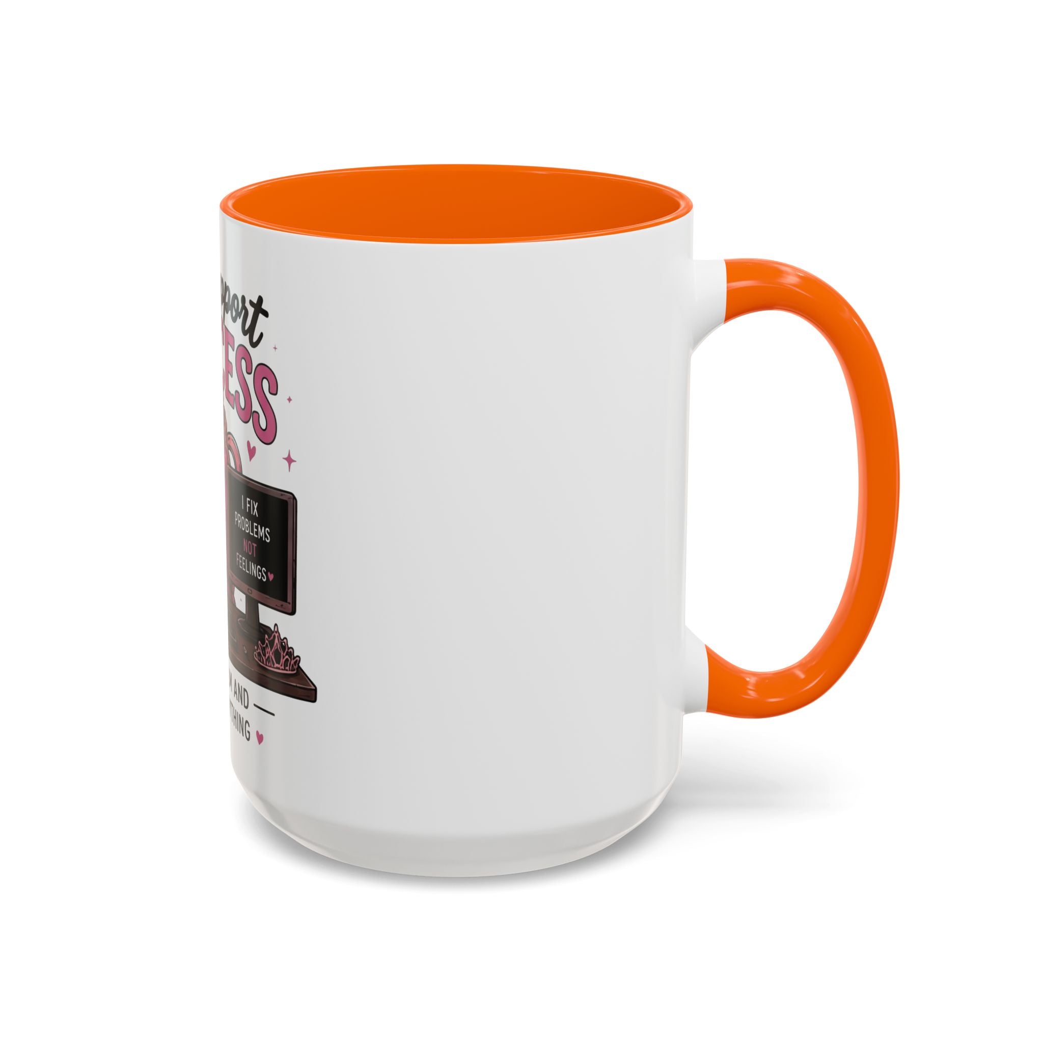 Coffee First Tickets Accent Mug - Funny Pink Heart Coffee Lover Gift (11/15oz)