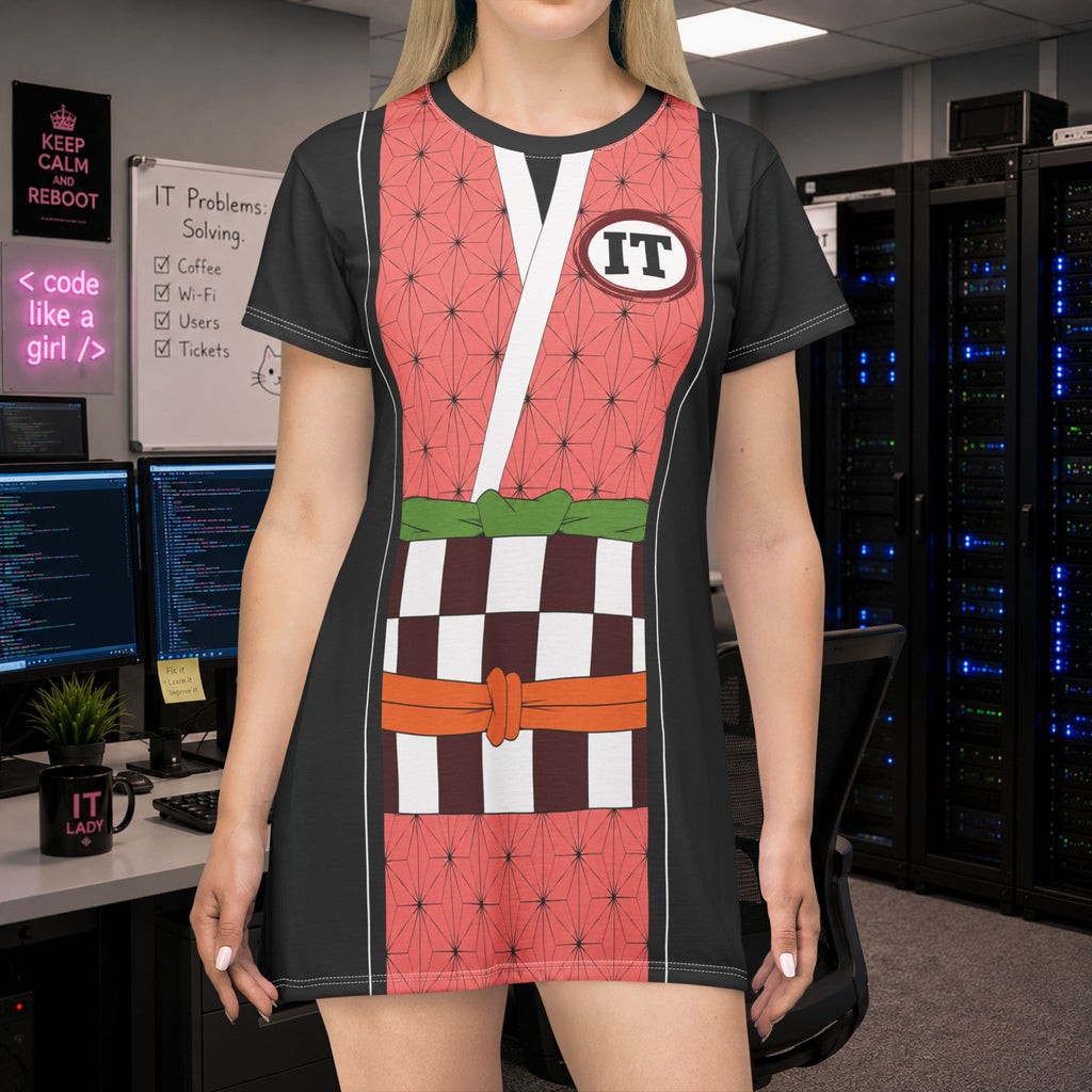 Anime-Inspired Kimono IT Slayer T-Shirt Dress