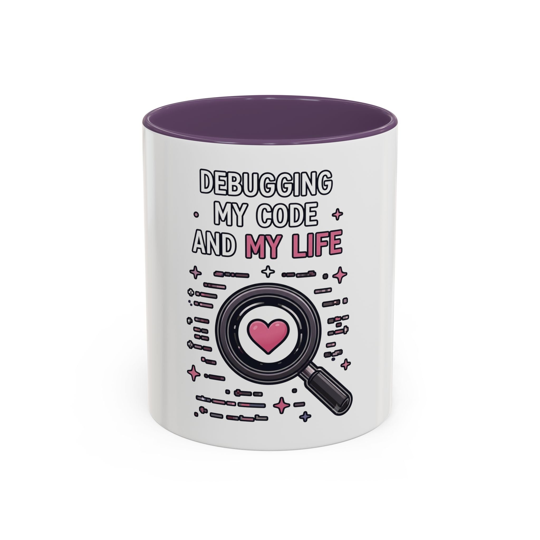 Debugging My Code and My Life Accent Coffee Mug - Coder Gifts, Funny Programming Mug (11/15oz)