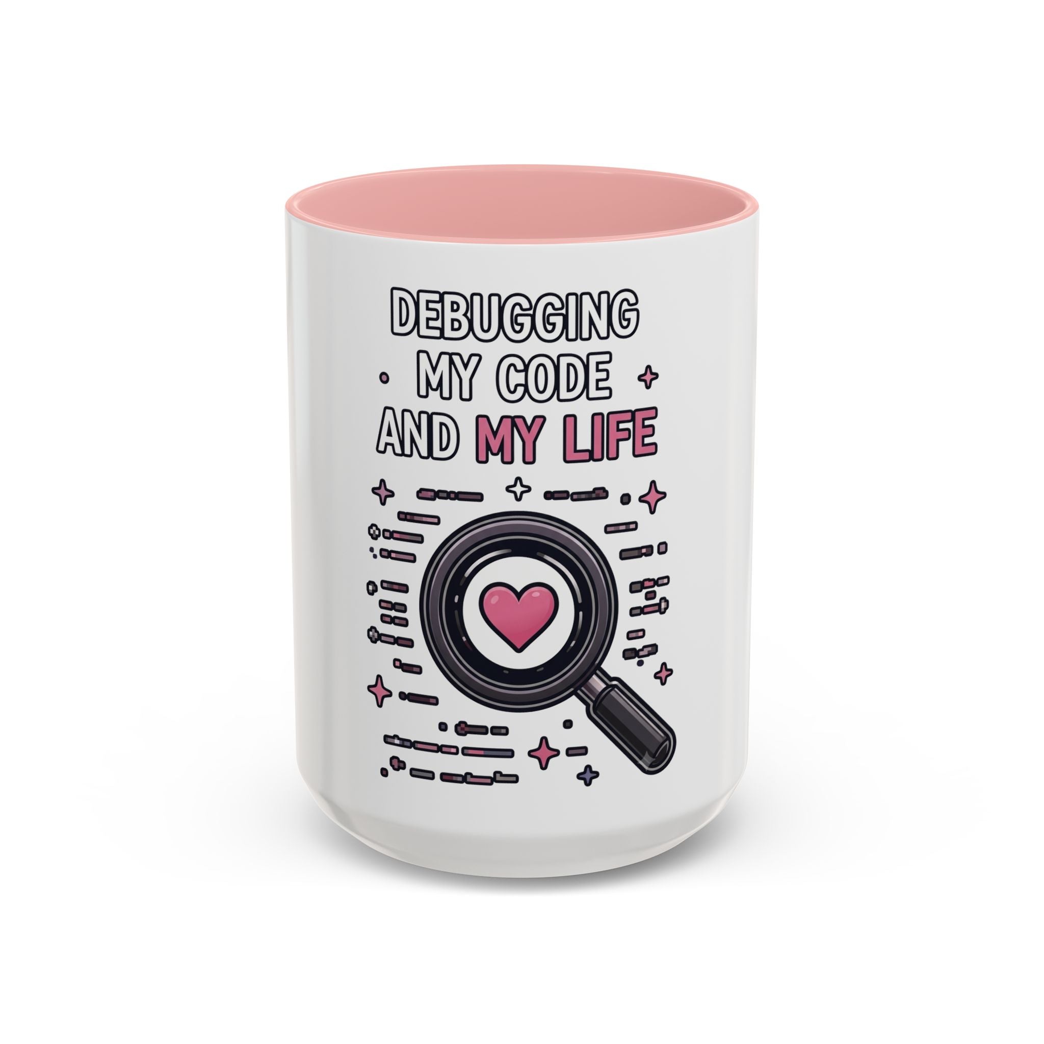 Debugging My Code and My Life Accent Coffee Mug - Coder Gifts, Funny Programming Mug (11/15oz)