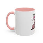Coffee First Tickets Accent Mug - Funny Pink Heart Coffee Lover Gift (11/15oz)