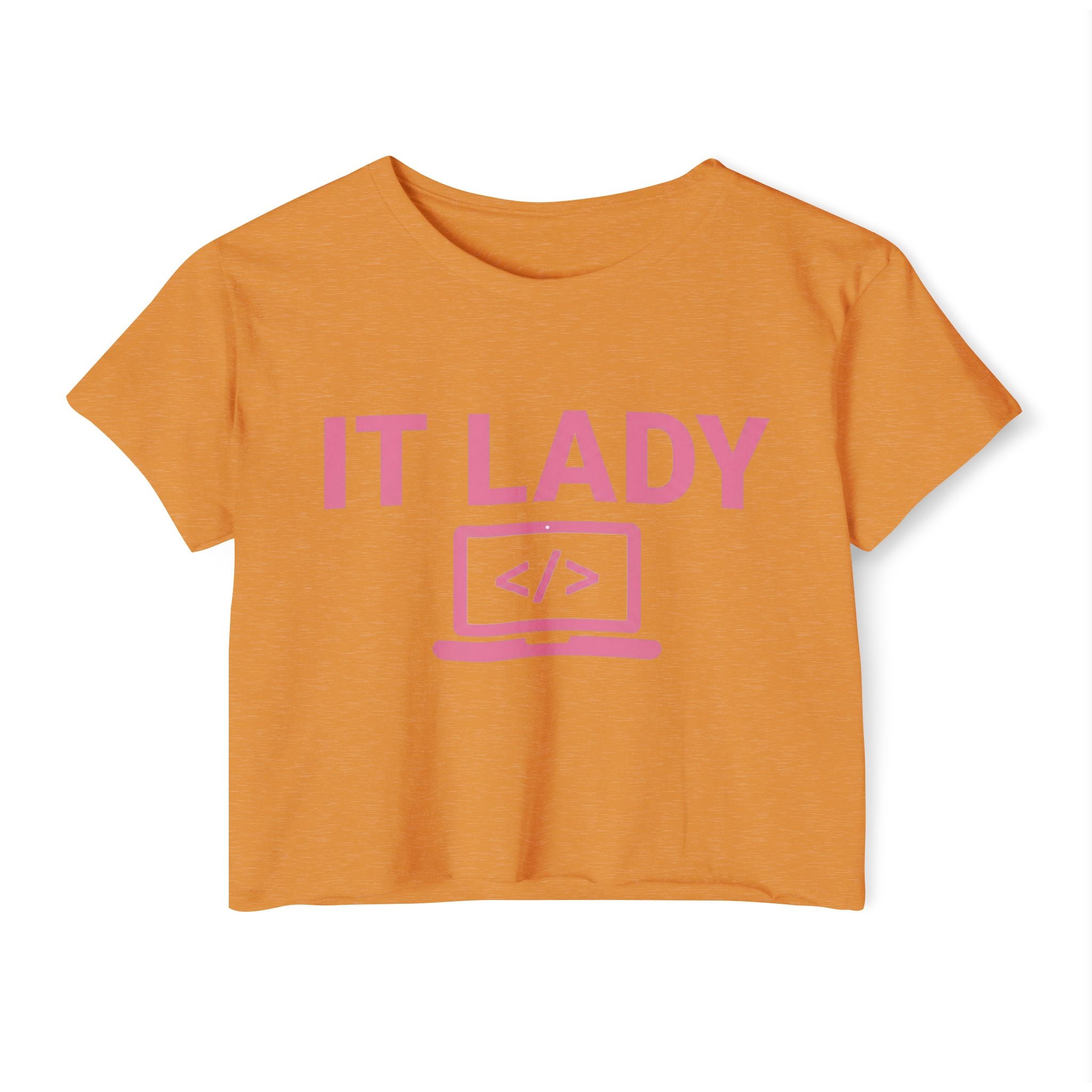 IT Lady with Laptop Crop Top T-Shirt