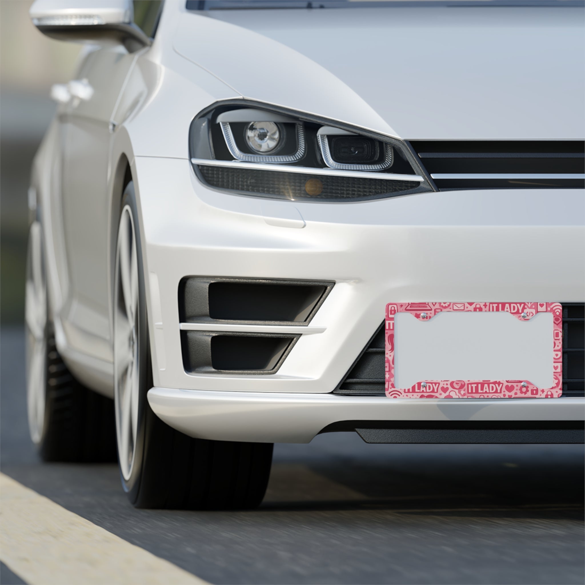 IT Lady Pink Metal License Plate Frame