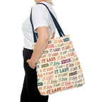 IT Lady Tote Bag - Retro Multicolor Typography All-Over Print