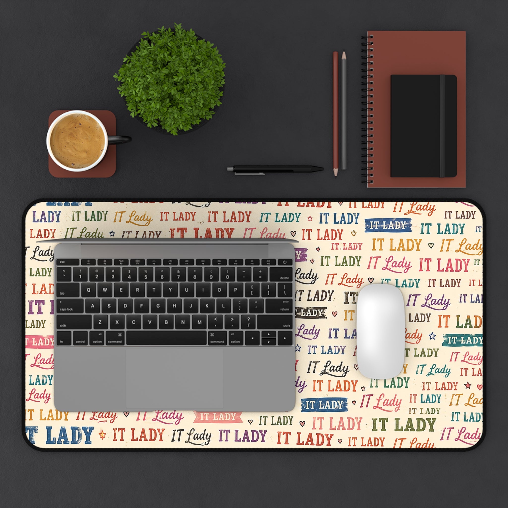 IT Lady Pattern Desk Mat- Colorful Mouse Pad