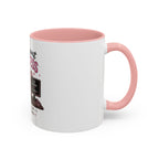 Coffee First Tickets Accent Mug - Funny Pink Heart Coffee Lover Gift (11/15oz)