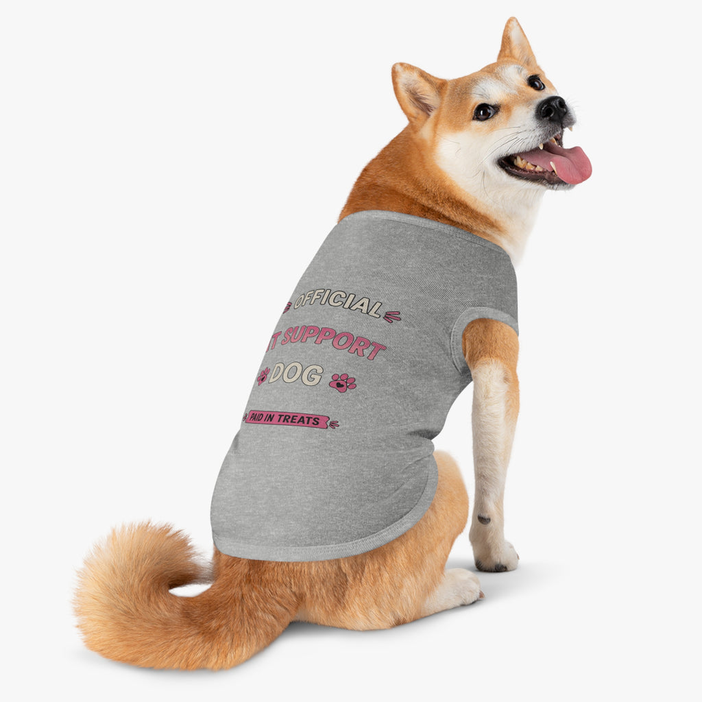 Official IT Support Dog: Paid in Treats Pet Tank Top - Cute Techie Dog Tee