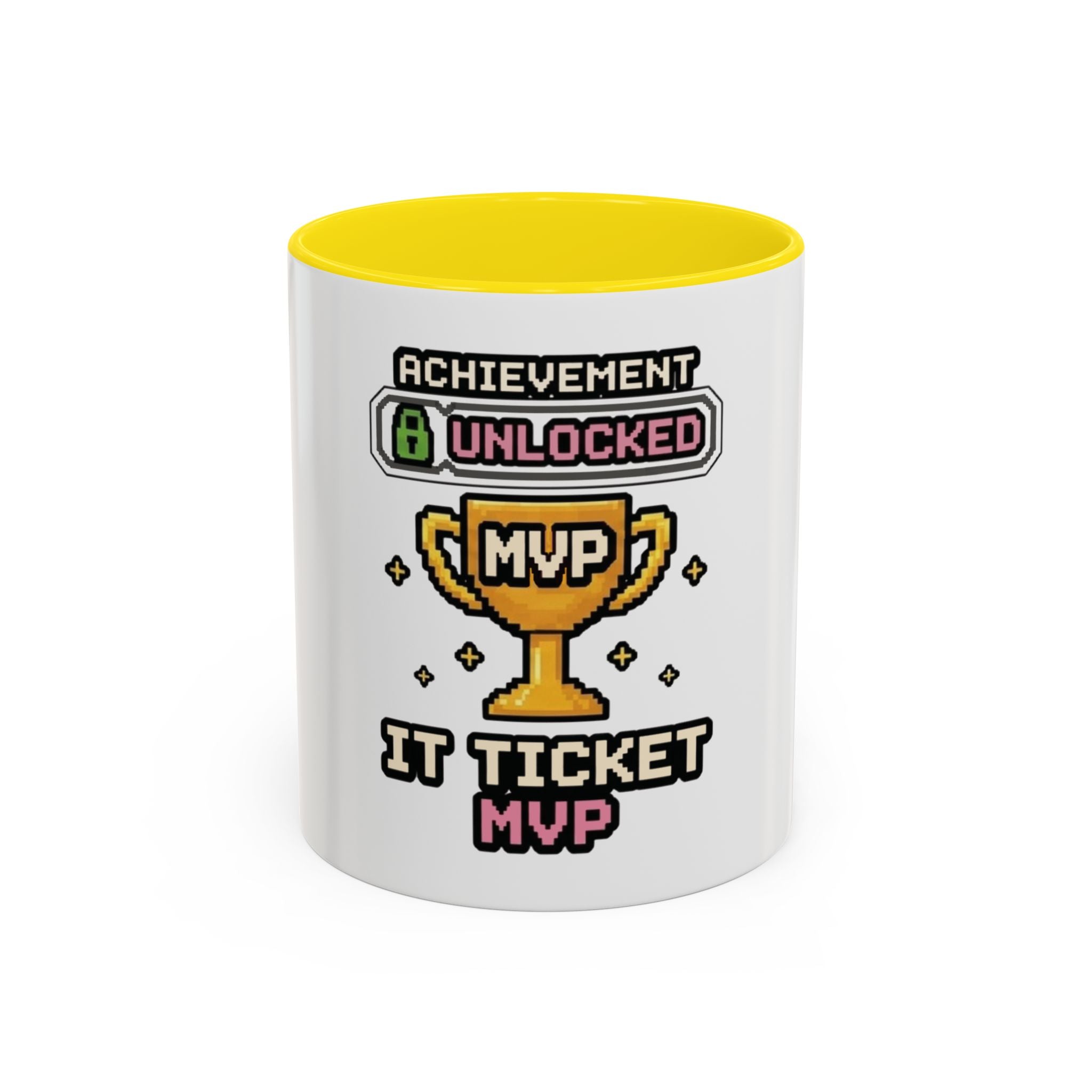 Achievement Unlocked IT Ticket MVP Coffee Mug - Gamer Tech Support Gift (11/15oz)