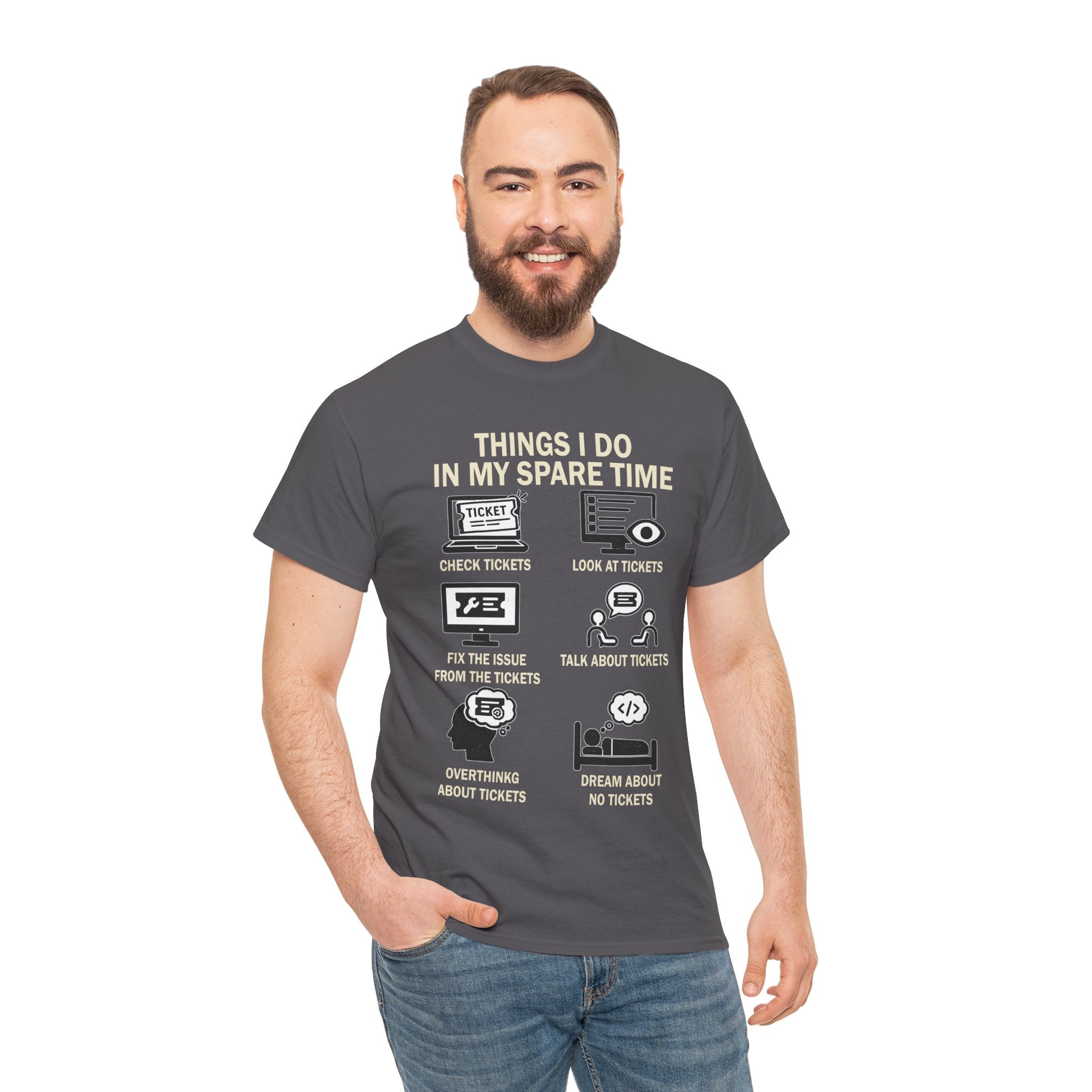 Things I Do In My Spare Time Ticket Obsessed Unisex Heavy Cotton T-Shirt