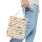 IT Lady Tote Bag - Retro Multicolor Typography All-Over Print