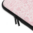 IT Lady at Work / Cat Lady at Home Laptop Sleeve - Cute Pink Cat Tech Accessory