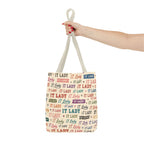 IT Lady Tote Bag - Retro Multicolor Typography All-Over Print