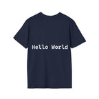 Front: print("Hello World") Back: Hello World Programmer Unisex Softstyle T-Shirt