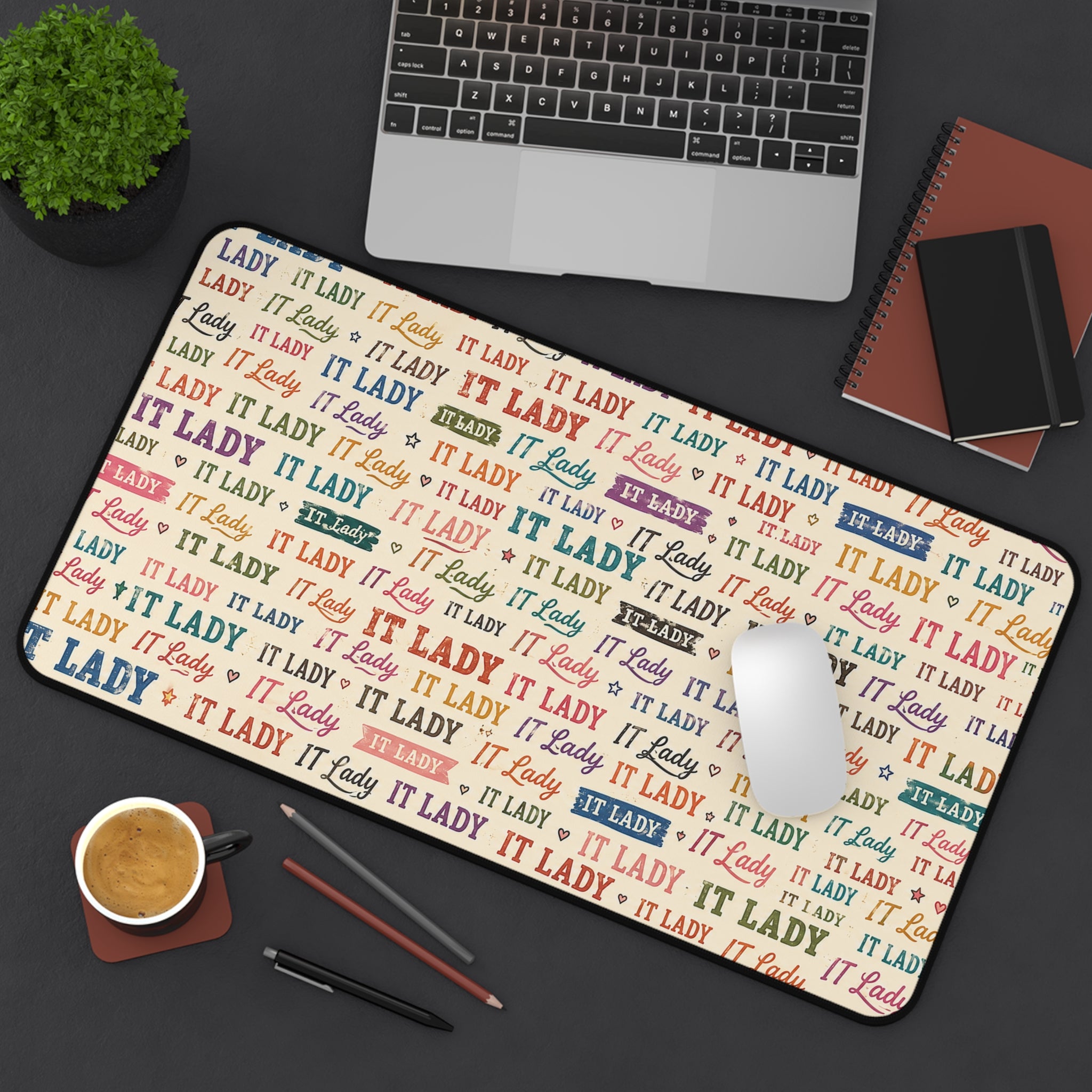 IT Lady Pattern Desk Mat- Colorful Mouse Pad