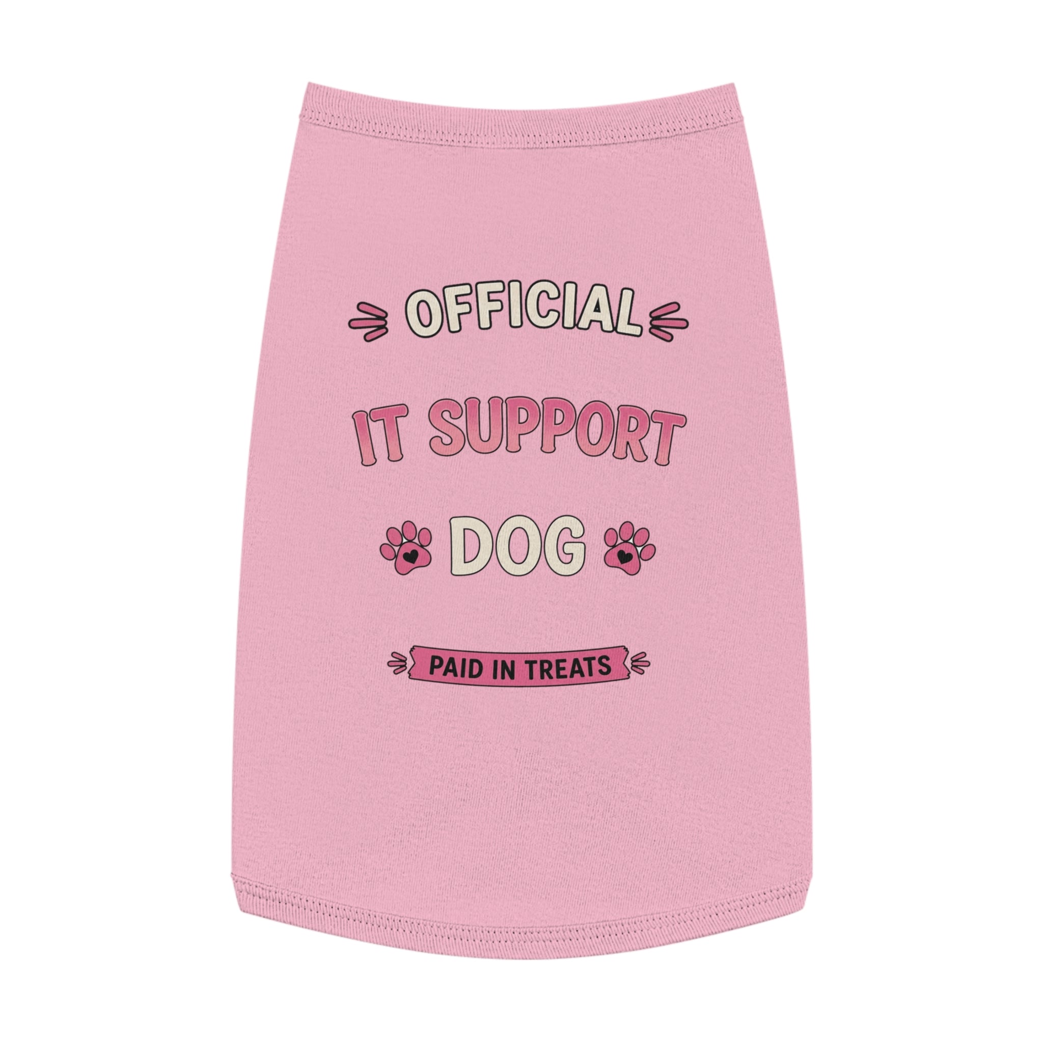 Official IT Support Dog: Paid in Treats Pet Tank Top - Cute Techie Dog Tee
