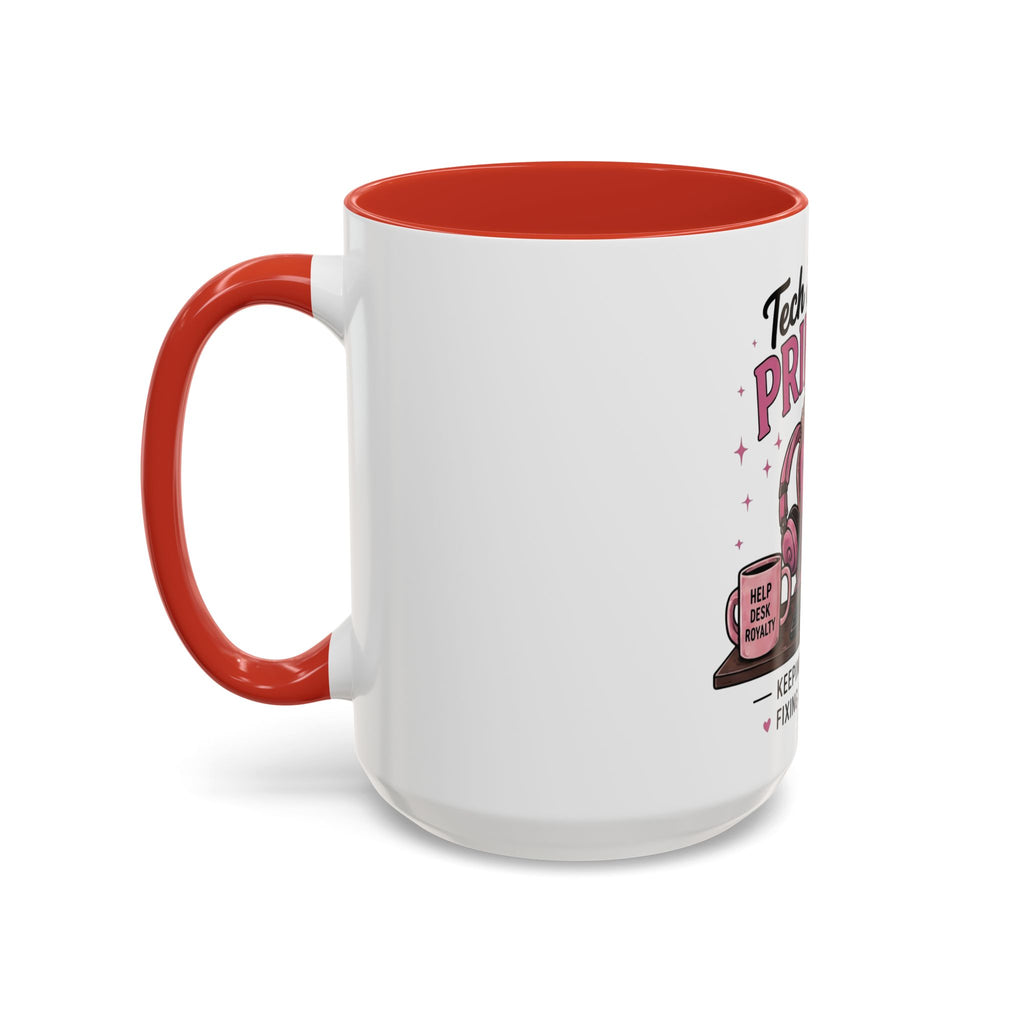 Coffee First Tickets Accent Mug - Funny Pink Heart Coffee Lover Gift (11/15oz)