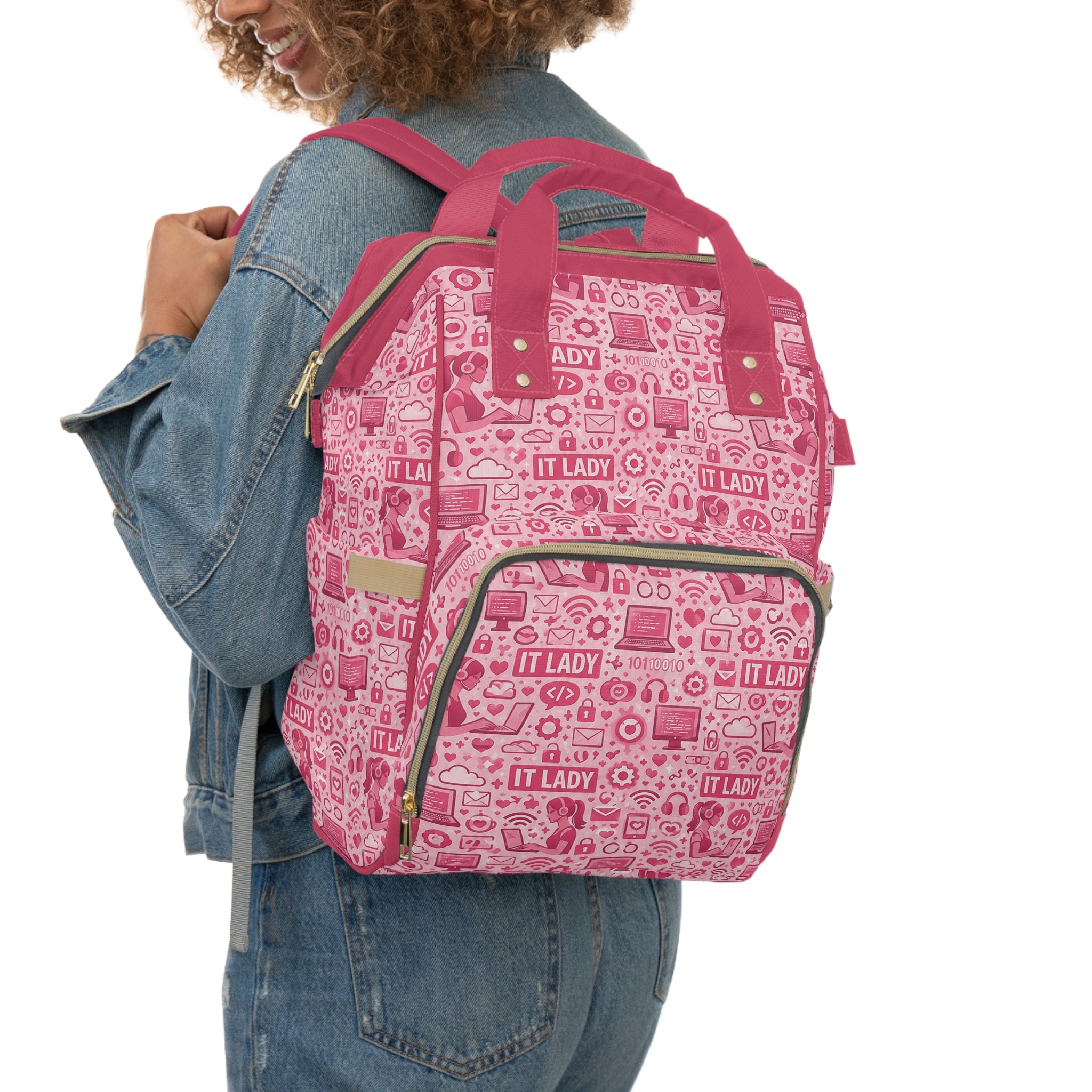 Pink 'IT LADY' Multifunctional Travel Backpack