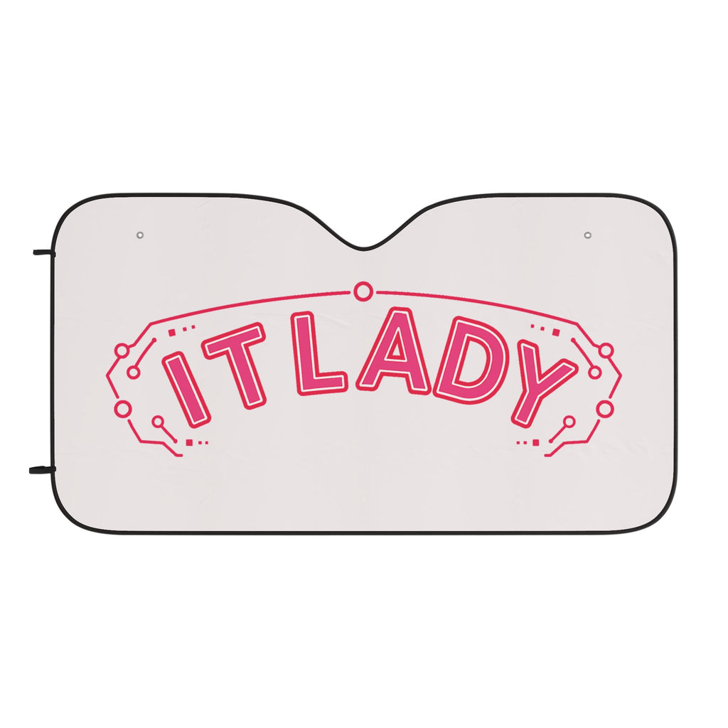 Car Sun Shade - "IT LADY" Pink Tech Logo Front Windshield Protector